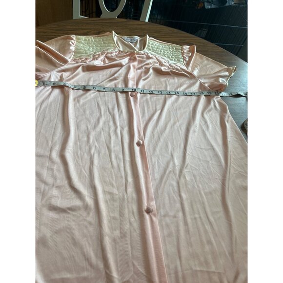 Vanity Fair vintage peach cream night gown and button front robe size S/M - Picture 9 of 10